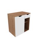 Balcão Gabinete para Banheiro Suspenso 60cm com 1 Gaveta e 1 Porta BN3605 Amêndoa/Branco - Tecno Balcão Gabinete para Banheiro Suspenso 60cm com 1 Gaveta e 1 Porta BN3605 Amêndoa/Branco - Tecno