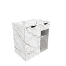Balcão Gabinete para Banheiro Suspenso 60cm com 1 Gaveta e 1 Porta BN3605 Mármore Branco - Tecno Balcão Gabinete para Banheiro Suspenso 60cm com 1 Gaveta e 1 Porta BN3605 Mármore Branco - Tecno