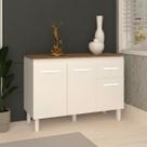Balcão Gabinete Para Pia 118 cm Cozinha Aline Branco com Tampo Tampão 120 cm Savana