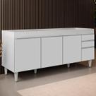 Balcão Gabinete Para Pia 180cm Sem Tampo Dallas Branco - Lumil Balcão Gabinete Para Pia 180cm Sem Tampo Dallas Branco - Lumil