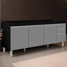 Balcão Gabinete Para Pia 180cm Sem Tampo Dallas Preto/Cinza - Lumil