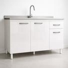 Balcão Gabinete Pia 1,20 Armário Cozinha Com Gaveta Cor Branco 120 cm 1,20m 120cm Balcão Gabinete Pia 1,20 Armário Cozinha Com Gaveta Cor Branco 120 cm 1,20m 120cm