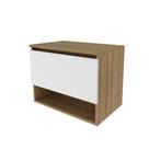 Balcão Gabinete Suspenso 1 Porta 60cm Amêndoa e Branco Sem Cuba BN3606 Tecnomobili