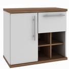 Balcão Gabinete Suspenso Para Banheiro 70cm 01 Gaveta Veneza B06 Branco Nogal - Lyam Decor