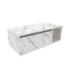 Balcão Gabinete Suspenso para Banheiro com 1 Porta e Nicho Lateral 80cm BN3601 Mármore Branco - Tecno