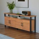 Balcão Industrial 135cm 4 Portas Freijó/Preto Fosco - Dalla Costa