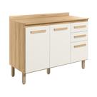 Balcão Intenza com tampo 120 cm com 3 Portas e 2 Gavetas Balcão Intenza com tampo 120 cm com 3 Portas e 2 Gavetas