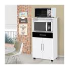 Balcão ipe 2pts microo e forno c/gav e rodízios branco/ preto