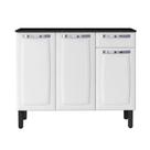 Balcão Itatiaia IG3G1-105 Rose 2023 - 3 Portas, 1 Gaveta, Branco Neve