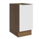 Balcão Madesa Lux 40 cm 1 Porta (Sem Tampo) - Rustic/Branco Veludo Balcão Madesa Lux 40 cm 1 Porta (Sem Tampo) - Rustic/Branco Veludo