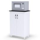 Balcão Micro-ondas Multiuso Vitória com 02 Portas Branco - Desk Design