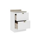 Balcão Milla Mdf 2 Gavetas Branco 60cm Carraro Balcão Milla Mdf 2 Gavetas Branco 60cm Carraro