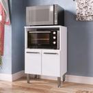 Balcão Multifuncional Branco para Forno e Microondas 2 Portas MDP 93x62x39cm Cozinha