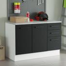 Balcão Multiuso 120cm 2 Portas 3 Gavetas Branco/Preto Agata Madesa Balcão Multiuso 120cm 2 Portas 3 Gavetas Branco/Preto Agata Madesa