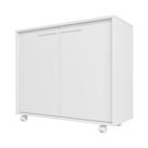 Balcão Multiuso 2 Portas 2 Prateleiras BMU114 com Rodízios Branco - BRV Móveis