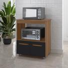 Balcão Multiuso 75cm Angela com 2 Portas 1 Nicho Para Forno - Savana/Preto Móblis