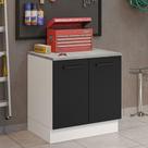 Balcão Multiuso 80cm 2 Portas Branco/preto Madesa Balcão Multiuso 80cm 2 Portas Branco/preto Madesa