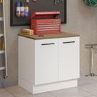 Balcão Multiuso 80cm 2 Portas Branco/rustic Agata Balcão Multiuso 80cm 2 Portas Branco/rustic Agata