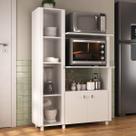 Balcão Multiuso 96,2cm com Vidro 3 Portas para Forno e Micro-ondas Multimóveis CR20343