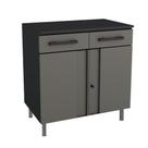 Balcão Multiuso Aço Telasul Multibox 2gv Cinza/preto