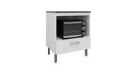 Balcão Multiuso Branco para Forno - Tampo Preto sem corte Balcão Multiuso Branco para Forno - Tampo Preto sem corte