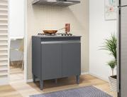 Balcão Multiuso Cooktop Andreia p/ 4 ou 5 Bocas 80 cm AJL Móveis - Cinza