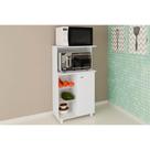 Balcão Multiuso Cozinha Fruteira BF-3207 c/ 1 Porta 2 Cestos e 1 Nicho Branco - Tecno Mobili