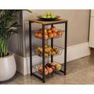 Balcão Multiuso Cozinha Kappesberg Fruteira Crome Indrustrial LI035 Canela/Preto