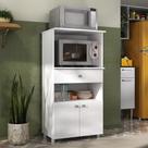Balcão Multiuso Forno E Micro-ondas 2 Portas 1 Gaveta Multimóveis Mpf4060g Branco