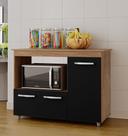 Balcão Multiuso Liza 114m 3 portas com Nicho Para Forno/Microondas - Savana/Preto Móblis Balcão Multiuso Liza 114m 3 portas com Nicho Para Forno/Microondas - Savana/Preto Móblis