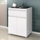 Balcão Multiuso para Cooktop 2 Portas 1 Gaveta - Branco Balcão Multiuso para Cooktop 2 Portas 1 Gaveta - Branco