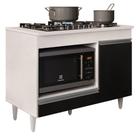 Balcão Multiuso para Cooktop 4 Bocas Georgia Branco/Preto - Lumil Móveis Balcão Multiuso para Cooktop 4 Bocas Georgia Branco/Preto - Lumil Móveis