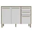 Balcão Multiuso Para Cozinha Area Serviço Yaro 120cm Branco Balcão Multiuso Para Cozinha Area Serviço Yaro 120cm Branco