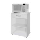 Balcão Multiuso para Micro-ondas 302 Armário de Cozinha 2 Portas 1 Gaveta Branco