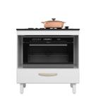 Balcão P/ Cooktop E Forno Cozinha 1 Gaveta 1 Prateleira 4 Pés Letícia