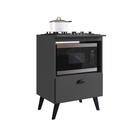 Balcão para Cooktop 4 Bocas 1 Porta Basculante e Espaço para Forno Bogotá Grafite - Art In Móveis
