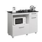 Balcão para Cooktop 4 Bocas e Forno 2 Portas 1 Gaveta Violeta Kaiki Móveis