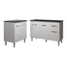 Balcão Para Cooktop 4 Bocas Fran Branco E Armário Aline 118 Cm Cozinha Gabinete Branco Com Tampo Tampão Preto Balcão Para Cooktop 4 Bocas Fran Branco E Armário Aline 118 Cm Cozinha Gabinete Branco Com Tampo Tampão Preto