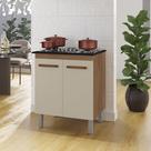 Balcão para Cooktop 4 Bocas Jade 70cm 2 Portas 1 Prateleira - Savana/Off White Móblis Balcão para Cooktop 4 Bocas Jade 70cm 2 Portas 1 Prateleira - Savana/Off White Móblis
