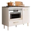 Balcão para Cooktop 4 ou 5 Bocas Cozinha Multiuso com 1 Porta e 1 Gaveta FIT Forno e Microondas