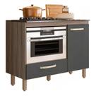 Balcão para Cooktop 4 ou 5 Bocas Cozinha Multiuso com 1 Porta e 1 Gaveta FIT Forno e Microondas