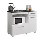 Balcão para Cooktop 5 Bocas 2 Portas 1 Gaveta Violeta Kaiki Móveis