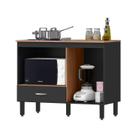 Balcão para Cooktop 5 Bocas com Espaço para Forno 1 Porta 1 Gaveta Cozinha Compacta Multiuso