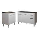 Balcão Para Cooktop 5 Bocas Fran Branco E Armário Aline 118 Cm Cozinha Gabinete Branco Com Tampo Tampão Preto Balcão Para Cooktop 5 Bocas Fran Branco E Armário Aline 118 Cm Cozinha Gabinete Branco Com Tampo Tampão Preto