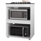 Balcão para Cooktop Adriana em MDP 75cm Branco com Nichos para Forno Realj Móveis Balcão para Cooktop Adriana em MDP 75cm Branco com Nichos para Forno Realj Móveis
