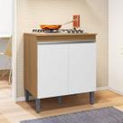 Balcão para Cooktop Andréia Armário de Cozinha Compacto 4 bocas 5 bocas Amendoa com Branco Balcão para Cooktop Andréia Armário de Cozinha Compacto 4 bocas 5 bocas Amendoa com Branco