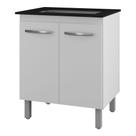 Balcão Para Cooktop Jady 70cm 02 Portas Com Tampo Recortado Branco - Desk Design Balcão Para Cooktop Jady 70cm 02 Portas Com Tampo Recortado Branco - Desk Design