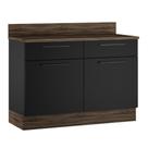 Balcão para Cozinha 2 Portas 2 Gavetas Exclusive 120cm Itatiaia Preto
