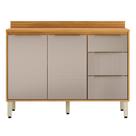 Balcão para Cozinha 2 Portas 3 Gavetas Pia 120cm com Tampo Plena Amarelo/Cinamon/Nude Prime Tx Balcão para Cozinha 2 Portas 3 Gavetas Pia 120cm com Tampo Plena Amarelo/Cinamon/Nude Prime Tx
