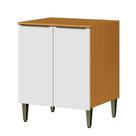 Balcão Para Cozinha 70cm 2 Portas 100% Mdf Luna Cinamomo/branco